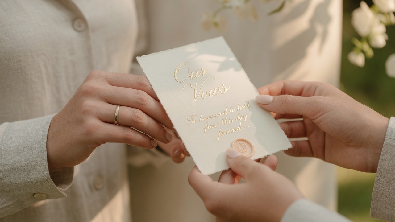 what to do with your hands when reading vows